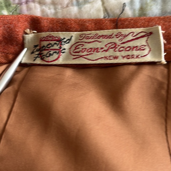 Vintage Evan Picone Two Piece Suit Pumpkin/Rust Jacket & Skirt circa 1950’s Sz S - Picture 15 of 17
